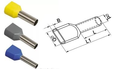 Наконечник НШВИ(2) 1,0-10 желтый (100 шт) (UTE10-D2-3-100)