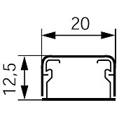 Короб DLPlus 20х12,5 одноканальный белый (030008)