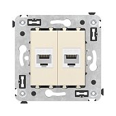 Розетка RJ-45 в стену, кат.5E, Avanti, двойная, ванильная дымка (4405664)