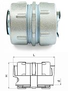 Муфта соединительная для металлорукава МСМ-25 (zeta40812) / Муфта соединительная для металлорукава