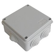 Коробка JBS100 100х100х55, 6 вых., 4P (0,15...2,5мм²) серая (43047HF-GR) / Коробка монтажная, огнестойкая, без галогена