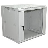 Шкаф телекоммуникационный 19" настенный 12U 600×450×635 мм (ШxГxВ) - передняя дверь стекло, боковые стенки съемные (разобранный) RAL 7035 (04-2202)