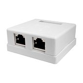 Розетка настенная RJ-45, 8P8C, Cat.5e, 2 порта, FTP (10-0308)