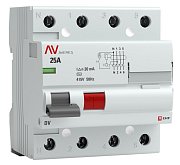 DV 4P 25А/ 30мА (AC)  AVERES (rccb-4-25-30-ac-av) / Выключатели дифференциального тока (УЗО)