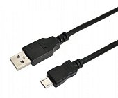 Кабель USB-A – micro USB, 1А, 1,8м, ПВХ, черный REXANT (18-1164-2)