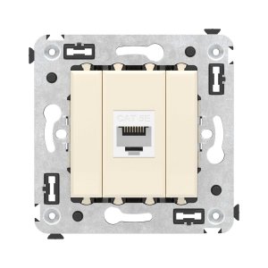 Розетка RJ-45 в стену, кат.5E, Avanti, одинарная, ванильная дымка (4405663) / Розетка компьютерная